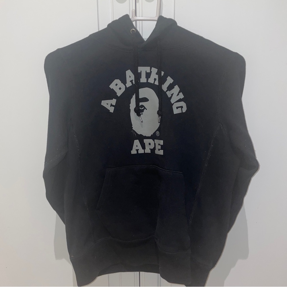 Bape- bathing ape College slip on hoodie heavy weight black - small